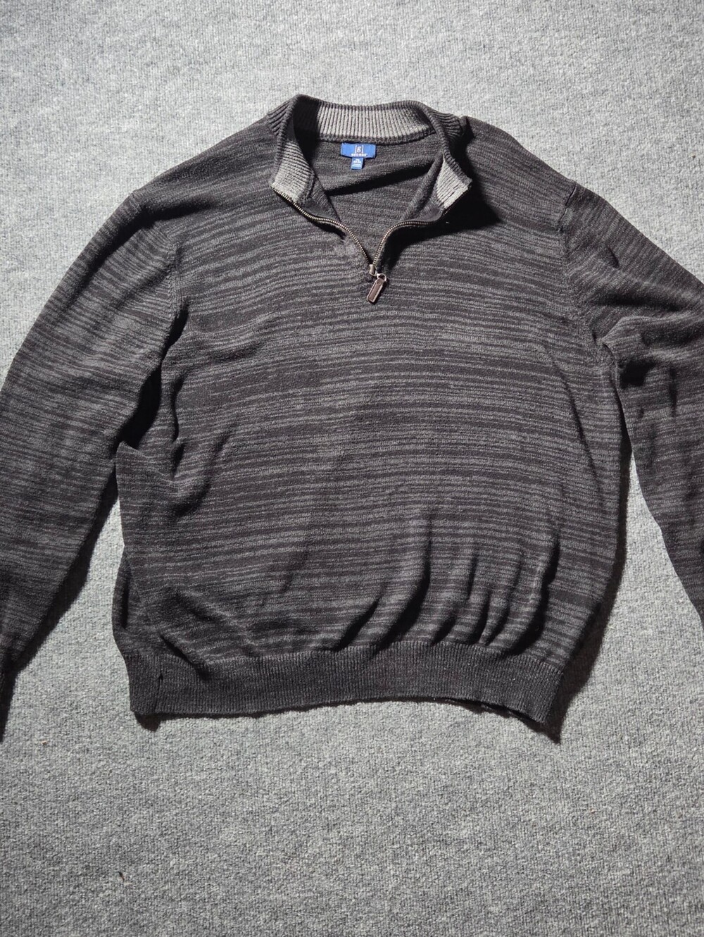 George 2XL Black 1/4 Zip Cotton Polyester Sweater